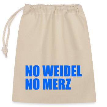 No weidel no merz - Verschließbarer Geschenkbeutel aus Baumwolle (25x30cm) - Natur - Vorne