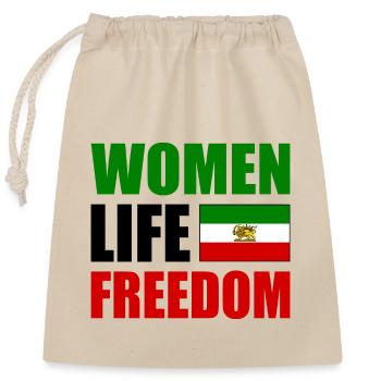 Women life freedom - Sac cadeau en coton avec cordon (25 x 30 cm) - nature - Devant