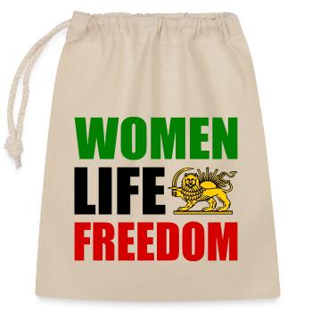 Women life freedom - Sac cadeau en coton avec cordon (25 x 30 cm) - nature - Devant