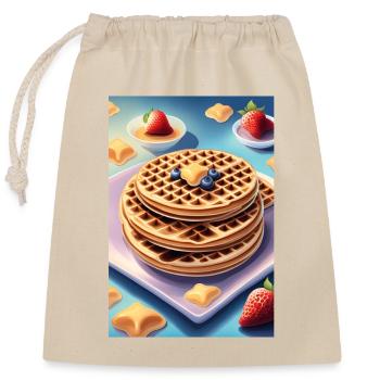 Big pile of pancakes - Closable cotton gift bag (25x30cm) - nature - Front