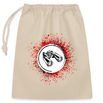 Icône des jumelles - Sac cadeau en coton avec cordon (25 x 30 cm) - nature - Devant