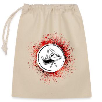Pocket knife icon - Closable cotton gift bag (25x30cm) - nature - Front