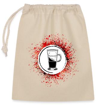 Coffee Icon - Closable cotton gift bag (25x30cm) - nature - Front