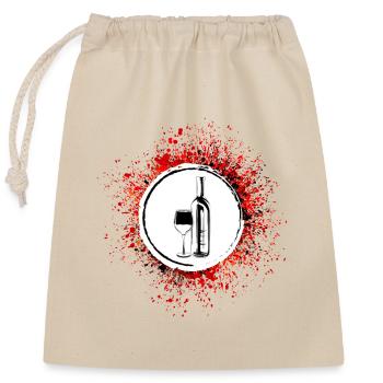 Wine Icon - Closable cotton gift bag (25x30cm) - nature - Front