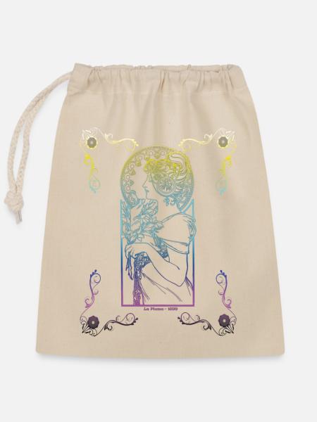 Alfons Mucha - Verschließbarer Geschenkbeutel aus Baumwolle (25x30cm) - Natur