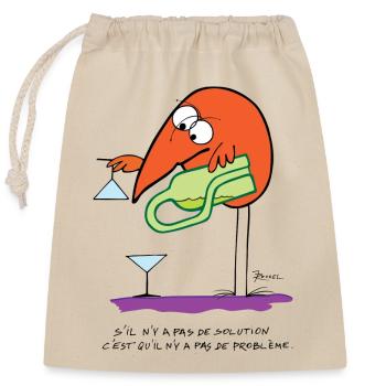 No solution no problem - Closable cotton gift bag (25x30cm) - nature - Front