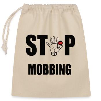 Against bullying - Closable cotton gift bag (25x30cm) - nature - Front