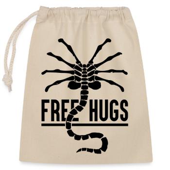 Free Hugs - Closable cotton gift bag (25x30cm) - nature - Front