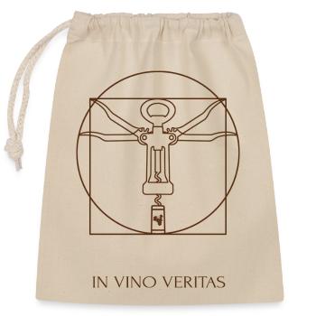 In Vino Veritas - Sac cadeau en coton avec cordon (25 x 30 cm) - nature - Devant