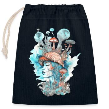 Trippy Shaman - Closable cotton gift bag (25x30cm) - navy - Front