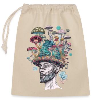 Trippy Shaman - Closable cotton gift bag (25x30cm) - nature - Front