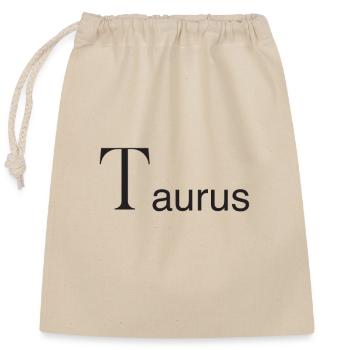 SZ Taurus - Verschließbarer Geschenkbeutel aus Baumwolle (25x30cm) - Natur - Vorne