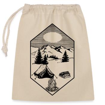Chemise de camping - Sac cadeau en coton avec cordon (25 x 30 cm) - nature - Devant