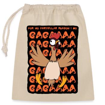 Crazy chicken - Closable cotton gift bag (25x30cm) - nature - Front