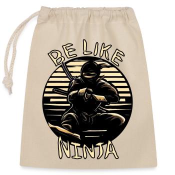 NINJAS - Verschließbarer Geschenkbeutel aus Baumwolle (25x30cm) - Natur - Vorne