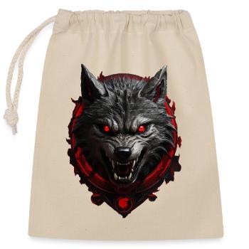 Loup du diable - Sac cadeau en coton avec cordon (25 x 30 cm) - nature - Devant