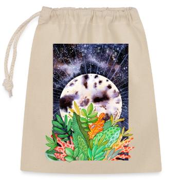 Full moon - Closable cotton gift bag (25x30cm) - nature - Front