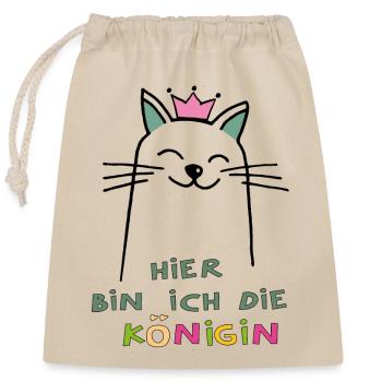 here I am the queen - Closable cotton gift bag (25x30cm) - nature - Front
