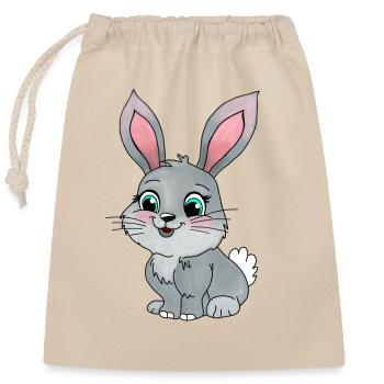 Petit Lapin - Sac cadeau en coton avec cordon (25 x 30 cm) - nature - Devant