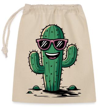 Cool Cactus - Closable cotton gift bag (25x30cm) - nature - Front