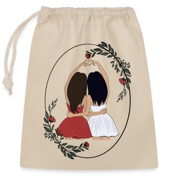 Meilleur ami - Sac cadeau en coton avec cordon (25 x 30 cm) - nature - Devant