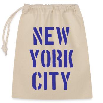 New York City - NYC - NY - Manhattan - Brooklyn - Closable cotton gift bag (25x30cm) - nature - Front