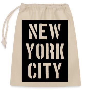 New York City - NYC - Manhattan - Brooklyn - Bronx - Closable cotton gift bag (25x30cm) - nature - Front