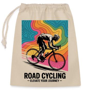 1970s Road Cycling – Retro Map Tee - Closable cotton gift bag (25x30cm) - nature - Front