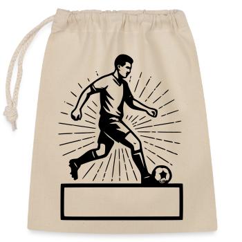 Footballer - Last name First name - Closable cotton gift bag (25x30cm) - nature - Front