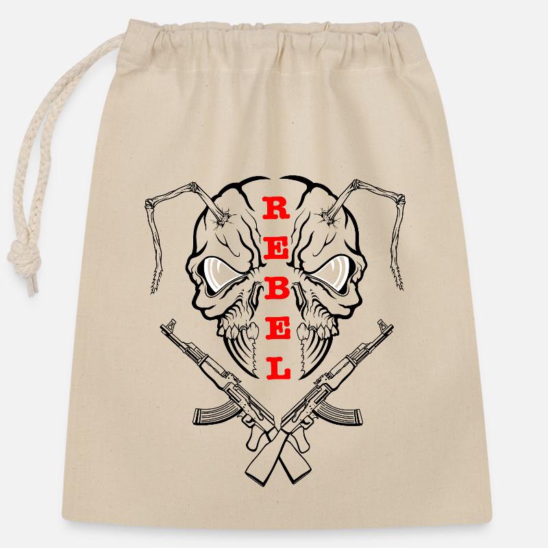 « REBEL EYES - Expression intrépide » - Sac cadeau en coton avec cordon (25 x 30 cm) - nature