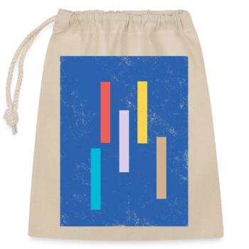 Mélange de couleurs abstrait sur fond bleu - Sac cadeau en coton avec cordon (25 x 30 cm) - nature - Devant