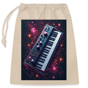 Cosmic Music Keyboard - Closable cotton gift bag (25x30cm) - nature - Front