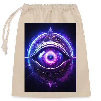 Brow Chakra – Ajna: The Third Eye - Closable cotton gift bag (25x30cm) - nature - Front