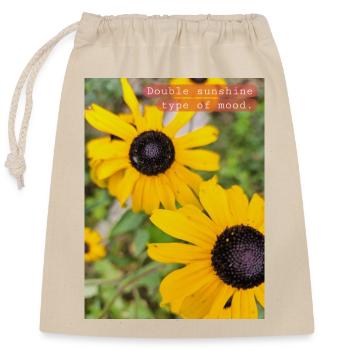 Double sunshine - Closable cotton gift bag (25x30cm) - nature - Front