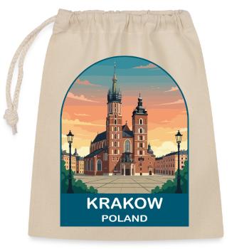 Krakow Poland Vintage Travel Poster Art - Closable cotton gift bag (25x30cm) - nature - Front