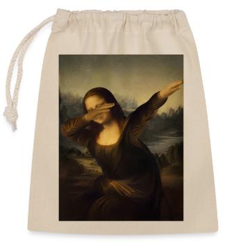 Mona Lisa Dab Leonardo Da Vinci Mona Lisa - Closable cotton gift bag (25x30cm) - nature - Front