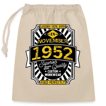 1952 NOVEMBER - Closable cotton gift bag (25x30cm) - nature - Front