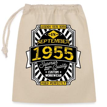 1955 SEPTEMBER - Closable cotton gift bag (25x30cm) - nature - Front
