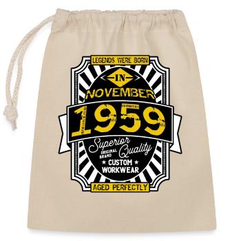 1959 NOVEMBER - Closable cotton gift bag (25x30cm) - nature - Front