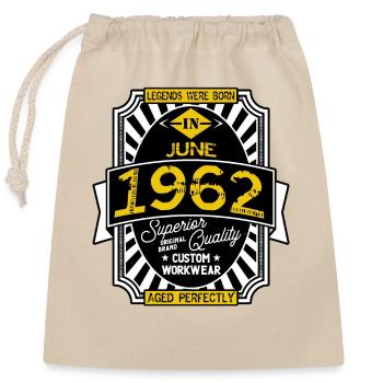 1962 JUNE - Closable cotton gift bag (25x30cm) - nature - Front