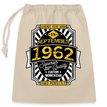 1962 SEPTEMBER - Closable cotton gift bag (25x30cm) - nature - Front
