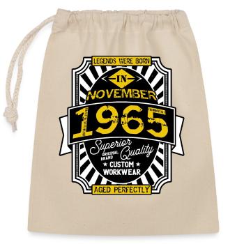 1965 NOVEMBER - Sac cadeau en coton avec cordon (25 x 30 cm) - nature - Devant