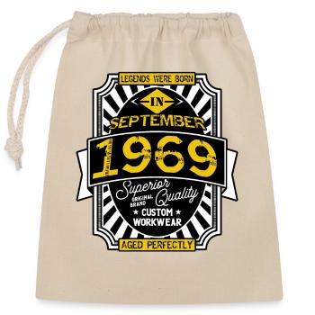 1969 SEPTEMBER - Closable cotton gift bag (25x30cm) - nature - Front