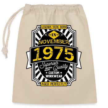 1975 NOVEMBER - Sac cadeau en coton avec cordon (25 x 30 cm) - nature - Devant