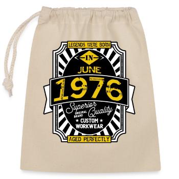 1976 JUNE - Closable cotton gift bag (25x30cm) - nature - Front