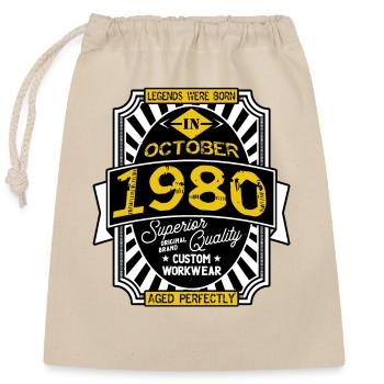 1980 OCTOBER - Closable cotton gift bag (25x30cm) - nature - Front