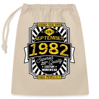 1982 SEPTEMBER - Closable cotton gift bag (25x30cm) - nature - Front