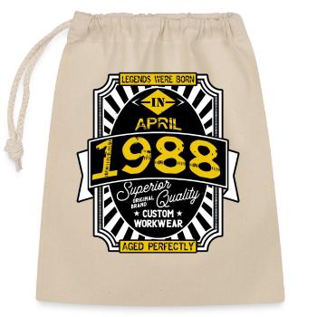 1988 APRIL - Closable cotton gift bag (25x30cm) - nature - Front