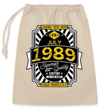 1989 JULY - Closable cotton gift bag (25x30cm) - nature - Front