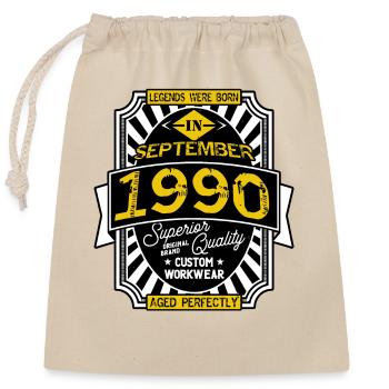 1990 SEPTEMBER - Closable cotton gift bag (25x30cm) - nature - Front